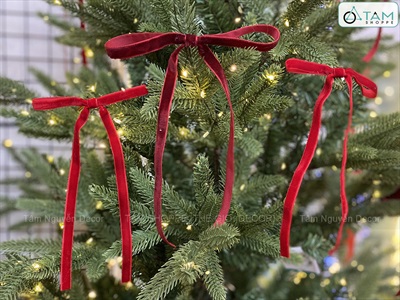 Nơ đỏ mini vải nhung xịn bản 1cm [Cute] PK-NO-06